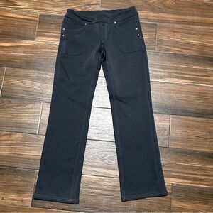 Athleta SP Charcoal Gray Active Pants Boot Flare Pull On Drawstring